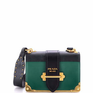 Prada Small Cahier Chain Crossbody Bag City Calf and Saffiano